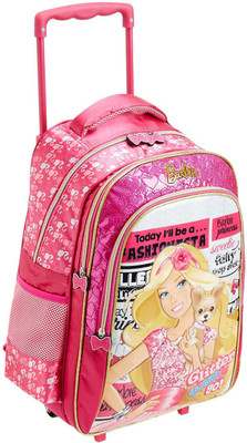 

Barbie by Glitter Glow Trolley School Bag Waterproof School Bag(Pink, 16 inch)