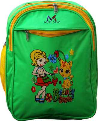 

Moladz Beauty Waterproof School Bag(Green, 14 inch)