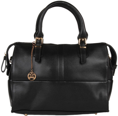 Moedbuille Black Letherette Satchel Handbag [MBHB00057] Shoulder Bag(Black, 9 inch)