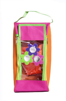 

Lill Pumpkins Pink Orange Flowers Shoe Pouches Waterproof Backpack(Pink, 14 inch)