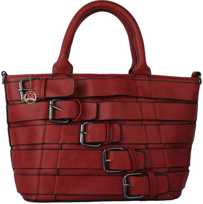 

Moedbuille Red Polyurethane (PU) Satchel Handbag Shoulder Bag(Red, 9 inch)