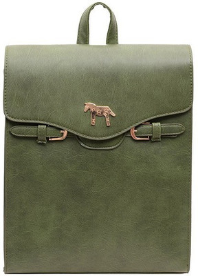 

FemNmas Green Women Designer Leather Backpack Backpack(Green, 12 inch)
