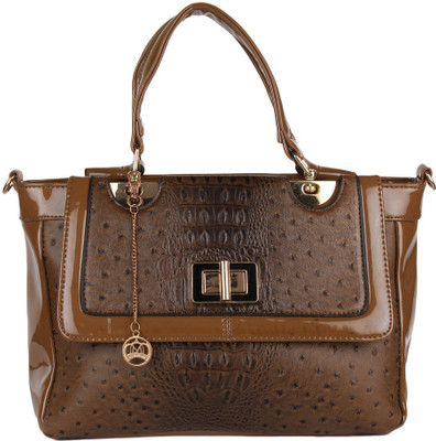 Moedbuille Brown Letherette Satchel Handbag [MBHB00041] School Bag(Brown, 9 inch)