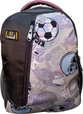 

United Bags Rock Climber 35 L Medium Backpack(Pink), Pink and grey