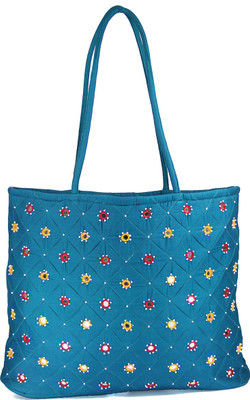 

Womens Cottage Blue Cotton Full Patch Work Bag School Bag(Multicolor, 5 inch)