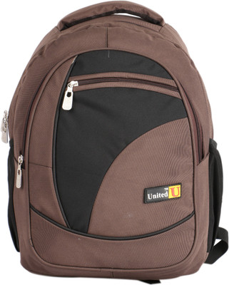 

U United Parachute Brwn Blck Waterproof Backpack(Brown, 12 L)