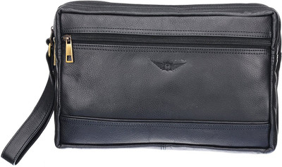 

MASKINO Porpoise Grey100% Genuine Leather Black cash bag (CashBag01) by Maskino Leathers Waterproof Multipurpose Bag(Black, 5 inch)