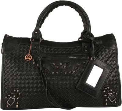 

Moedbuille Black Polyurethane (PU) Hobo Handbag School Bag(Black, 10 inch)