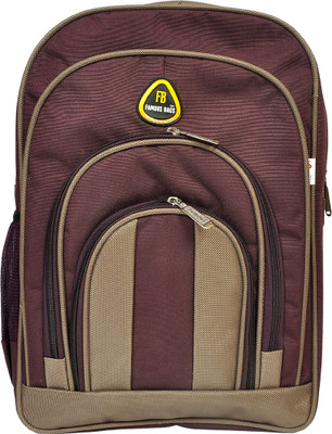 

Famous fam12 School Bag(Brown, 18 L)
