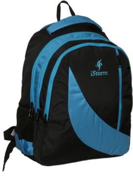 

Istorm Glossy Black & Sky Blue Waterproof School Bag(Blue, 18 inch)