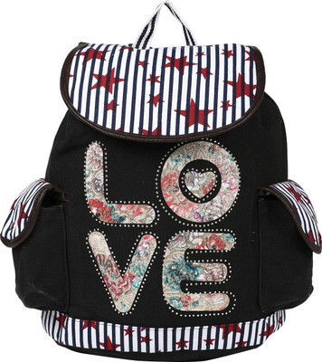 

Coash Love School Bag(Black, White, 15 inch)