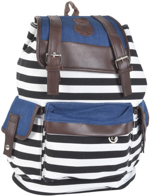 

Kleio Kleio Striped Printed Backpack Backpack(Black, 27 L)