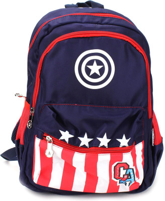 

Captain America Shield Waterproof School Bag(Black, Red, 19 inch)