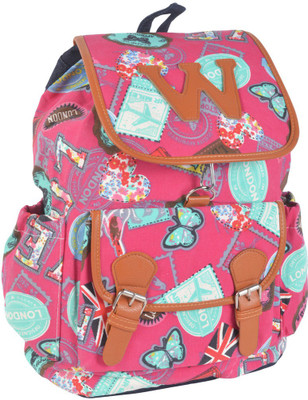 

Kleio Kleio Printed Canvas Backpack Backpack(Pink, 28 L)