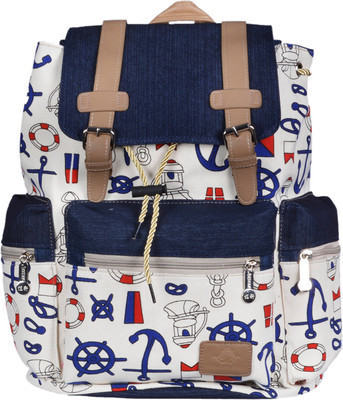 

WEBHIN Webhin Women And Girl's White Canvas Backpack, Casual Backpack WBBP68 Backpack(White, 22 L)