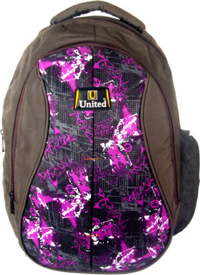 

United Bags Camouflage Series 35 L Medium Backpack(Purple), Black;purple