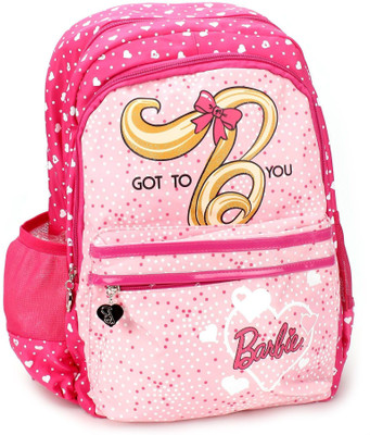 Barbie Pink Bag Waterproof School Bag(Pink, 19 inch)