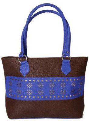 

Kuero blue tote cut work bag Shoulder Bag(Blue, Brown, 10 L)