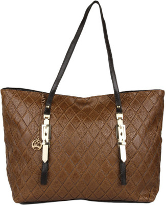

Moedbuille Brown Letherette Tote Handbag [MBHB00006] School Bag(Brown, 11 inch)