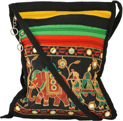 

KHATRI HANDICRAFTS 885 Sling Bag(Black, 5 L)