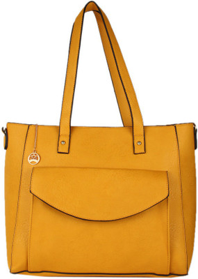 

Moedbuille Yellow Polyurethane (PU) Tote Handbag School Bag(Yellow, 14 inch)
