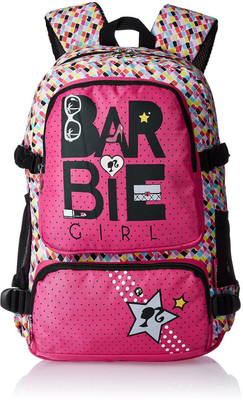 

Barbie MBE-MAT105 Waterproof School Bag(Pink, Black, 19 inch)