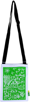 

Eco Corner Warli Cotton Sling Bag-GRN Waterproof Sling Bag(Multicolor, 20 L)