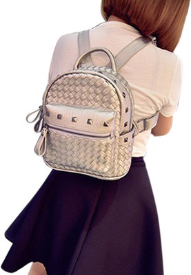 

FemNmas Silver Women Celebrity BackPack Backpack(Multicolor, 12 inch)