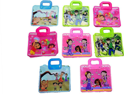 

SR Gifts Kids Shopping Bag(Pack of 8) Waterproof Multipurpose Bag(Multicolor, 9 inch)