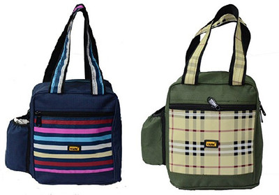 

Yark Lunch Bag Blue,GreenSet Of 2 Waterproof School Bag(Multicolor, 10 L)