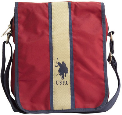 

U.S. Polo Assn Red Zip Sling Bag With Flap Messenger Bag(Red, 15 L)