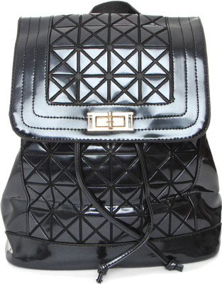 

Vero Couture Black Patent Backpack(Black, 5 inch)