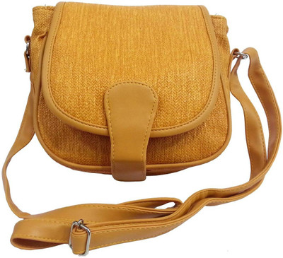 

Leather Land STUNNING SLING BAG Waterproof School Bag(Yellow, 8 inch)