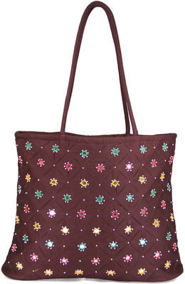 

Womens Cottage Brown Cotton Full Patch Work Bag School Bag(Multicolor, 5 inch)