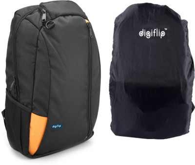 

DigiFlip Slick LB001 Laptop Bag with Rain Cover For 15.6 inch Laptop(Black & Orange)
