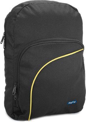 

DigiFlip Atom Laptop Backpack(Black, Yellow), Black and yellow