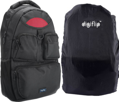 

DigiFlip Elite LB002 Laptop Bag with Rain Cover For 15.6 inch Laptop(Black & Red)