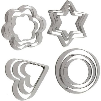 

Tag3 Stainless Steel 4 Shapes Cookie Cutter(Pack of 12)
