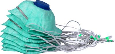 

Breathers Go HI Performer!HI Comfort! [Green,Valved ,Superior design,Premium adjustable elastic bands] Pack of 8 MP-2VF Plus Respirator