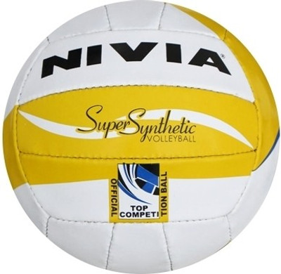 

Nivia Dynamic Super Synthetic Volleyball - Size: (Yellow, White