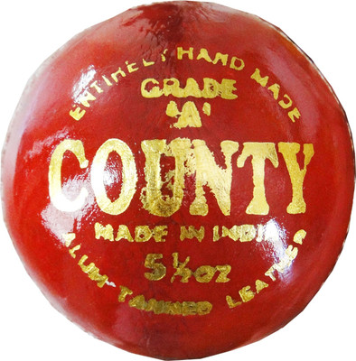 RHINO County Cricket Leather Ball Pack of 1, Red RHINO Cricket Balls