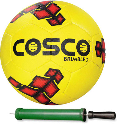 

Cosco BRIMBLED Football With Pump Size- Football - Size: (Pack of 1, Red, Yellow, White, Grey, Orange, Yellow/red