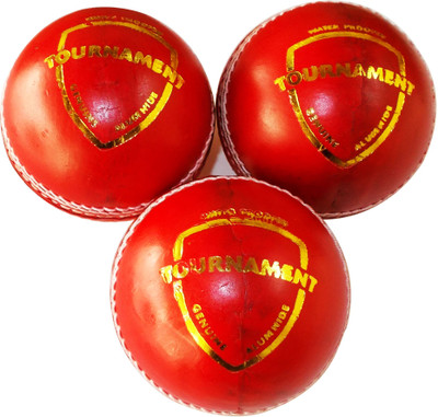 

TOURNAMENT 4 pc Cricket Leather Ball(Pack of 3, Red)
