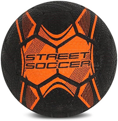 

Vector X Street Soccer Rubber Moulded Football - Size: (Pack of 1, Black, Orange