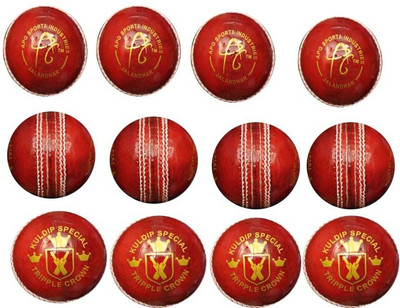 

APG Kuldip Special Cricket Leather Ball(Pack of 12, Red)