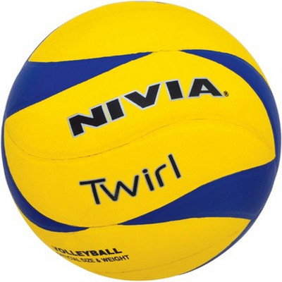 

Nivia Twirl Volleyball - Size: (Pack of 1, Yellow, Blue