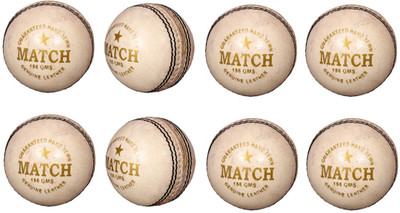 

Priya Sports White Cric Cricket Leather Ball(Pack of 8, White)