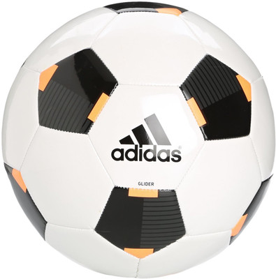 ADIDAS 11 Glider Football - Size: 5(Pack of 1, White, Black, Orange)