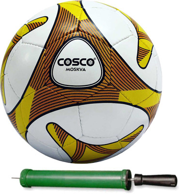 

Cosco MOSKVA Football With Pump Size- Football - Size: (Pack of 1, Red, Yellow, White, Grey, Purple, Multicolor