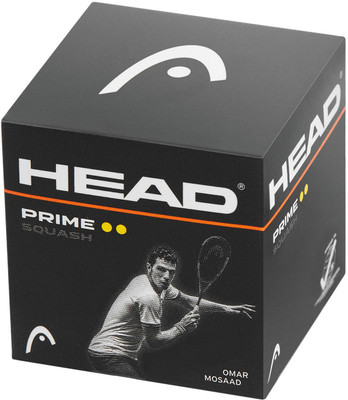 

Head Prime Squash Ball(Pack of 1, Black), Black double yellow dot